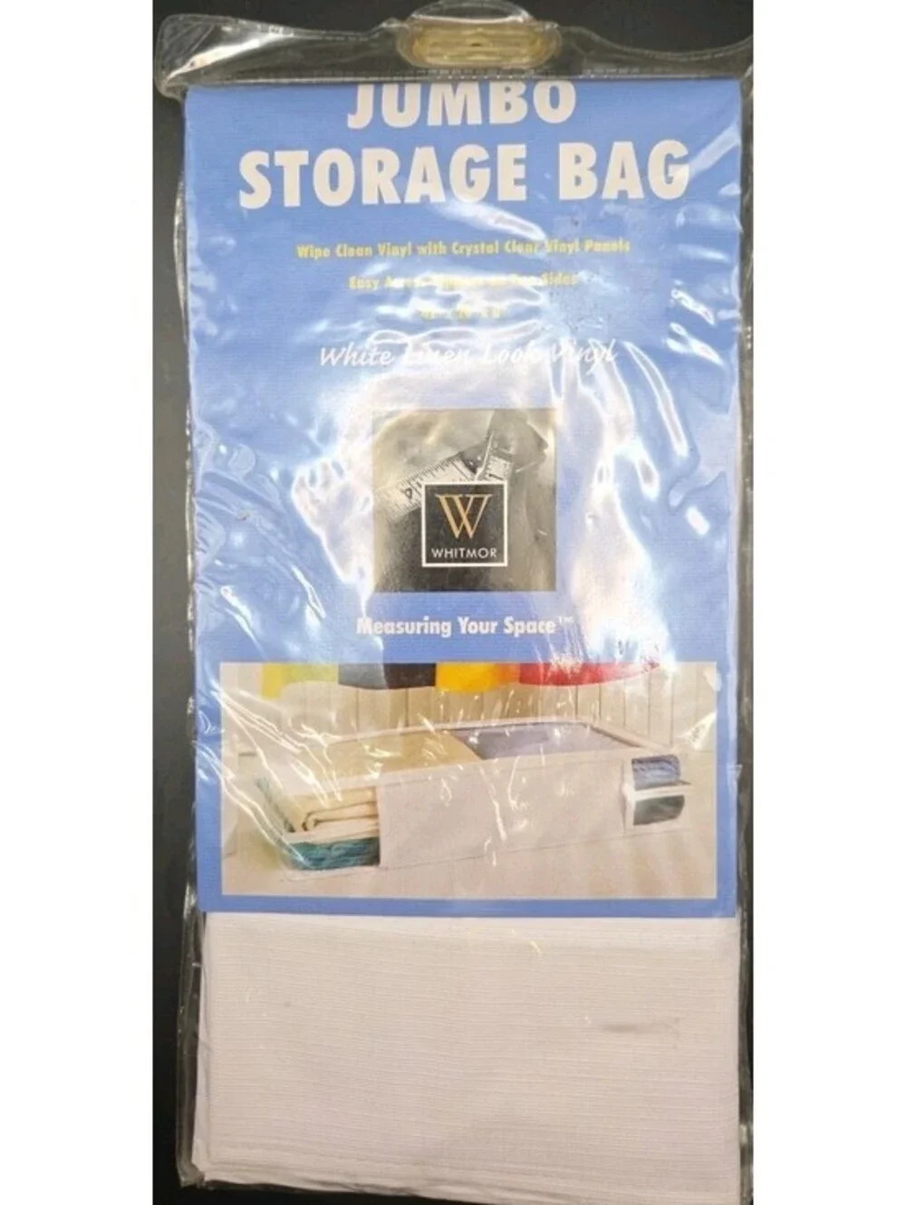 Under Bed Storage Bag 42x20x8 Zippered Clear Vinyl Blanket Clothes NEW